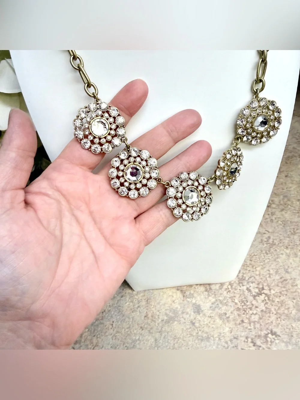 Sparkly J. Crew Rhinestone Goldtone necklace
